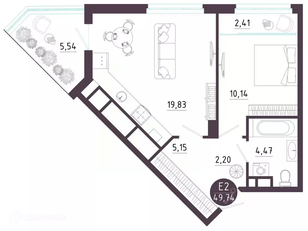1-к кв. Рязанская область, Рязань Московское ш. (49.74 м) - Фото 1