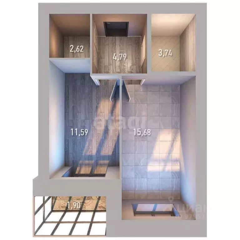 1-к кв. Татарстан, Казань ул. Анаса Тазетдинова, 1 (40.1 м) - Фото 2