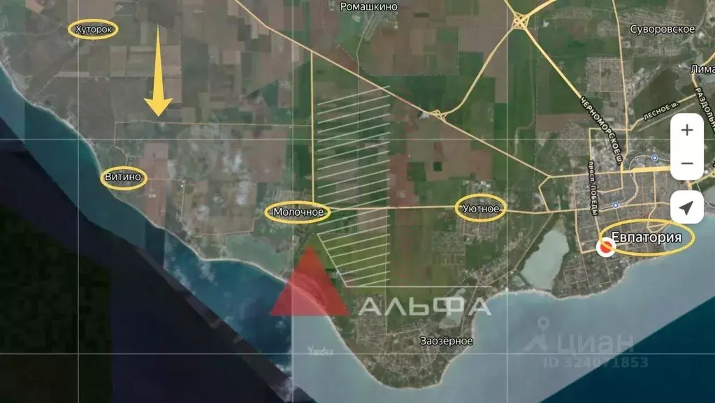 Участок в Крым, Сакский район, Молочненское с/пос, с. Витино ул. ... - Фото 2