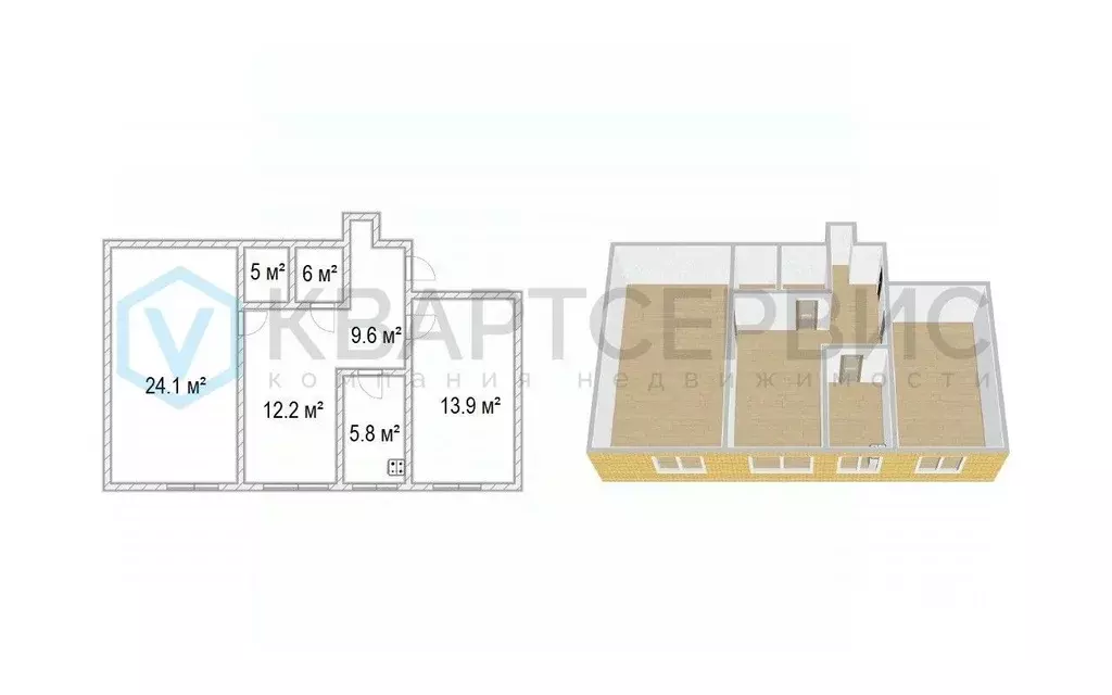 3-к кв. Омская область, Омск ул. Орджоникидзе, 16 (70.2 м) - Фото 2