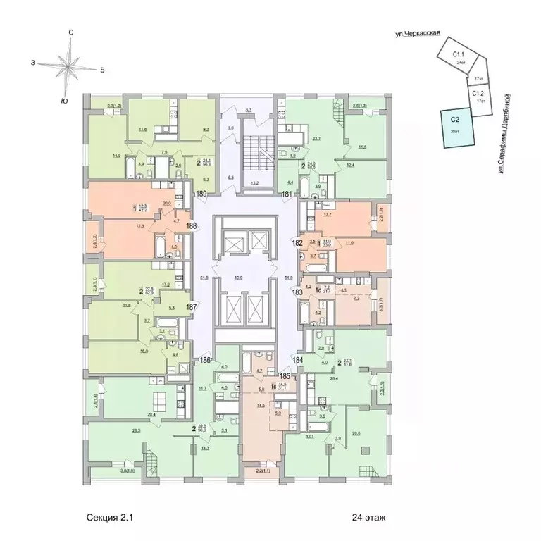 2-к кв. Свердловская область, Екатеринбург ул. Черкасская, 5к3 (99.3 ... - Фото 1