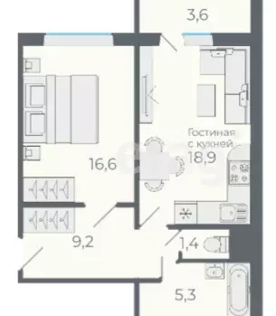 Продаётся 2-к квартира, 50.9 м - Фото 0