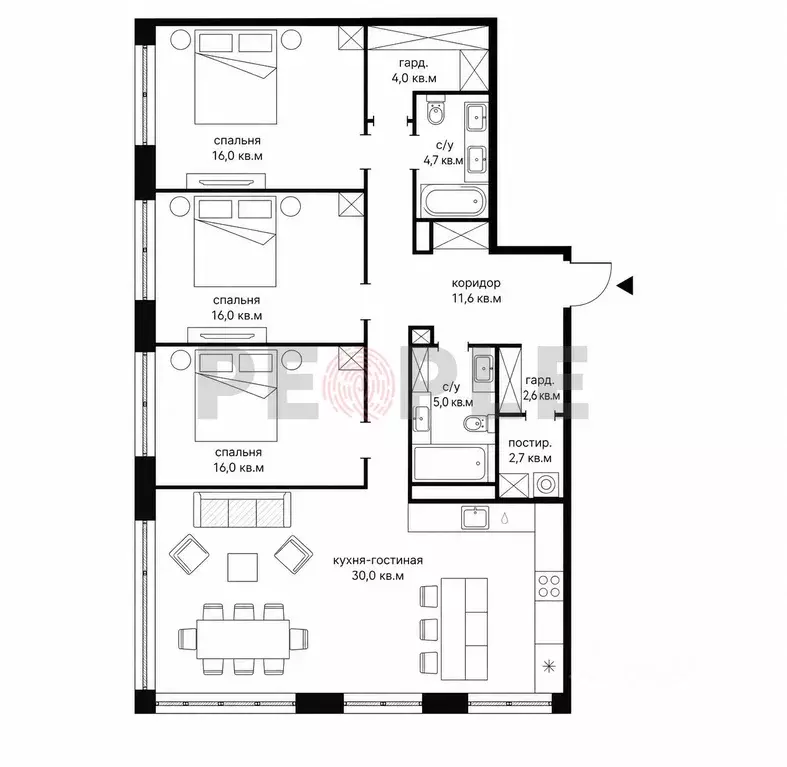 4-к кв. Москва ул. Нижние Мневники, 7 (112.0 м) - Фото 2