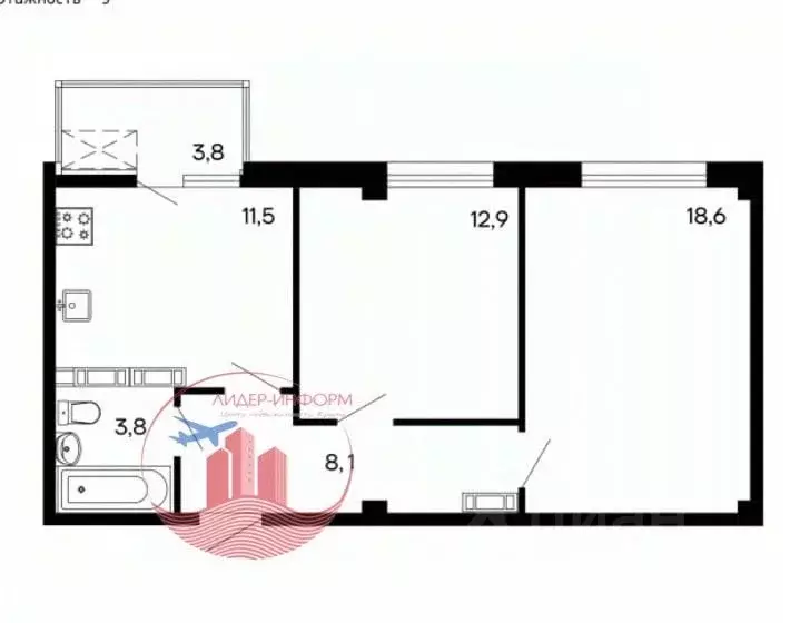 2-к кв. Севастополь ул. Токарева, 18 (58.7 м) - Фото 1