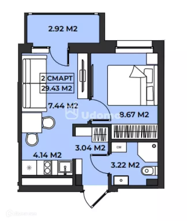 Продаётся 1-к квартира, 29.43 м - Фото 0
