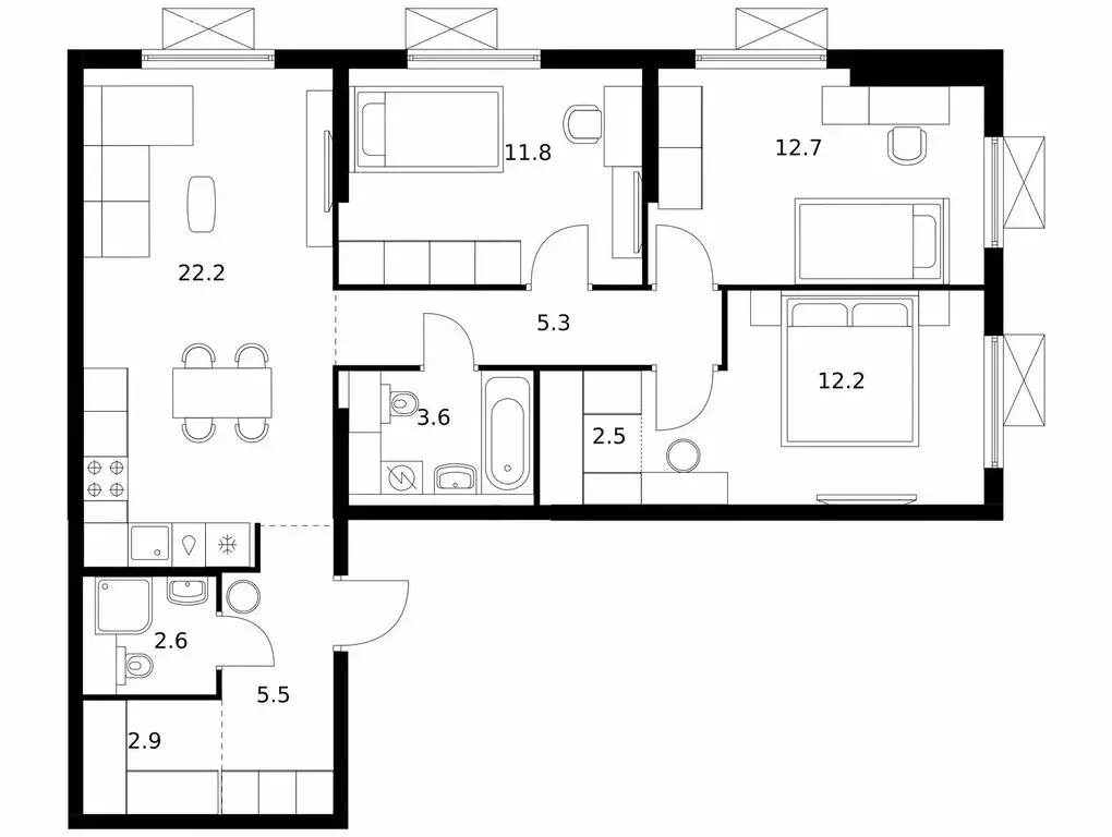 3-комнатная квартира: Мытищи, жилой комплекс Яуза Парк, к5 (81.3 м) - Фото 1