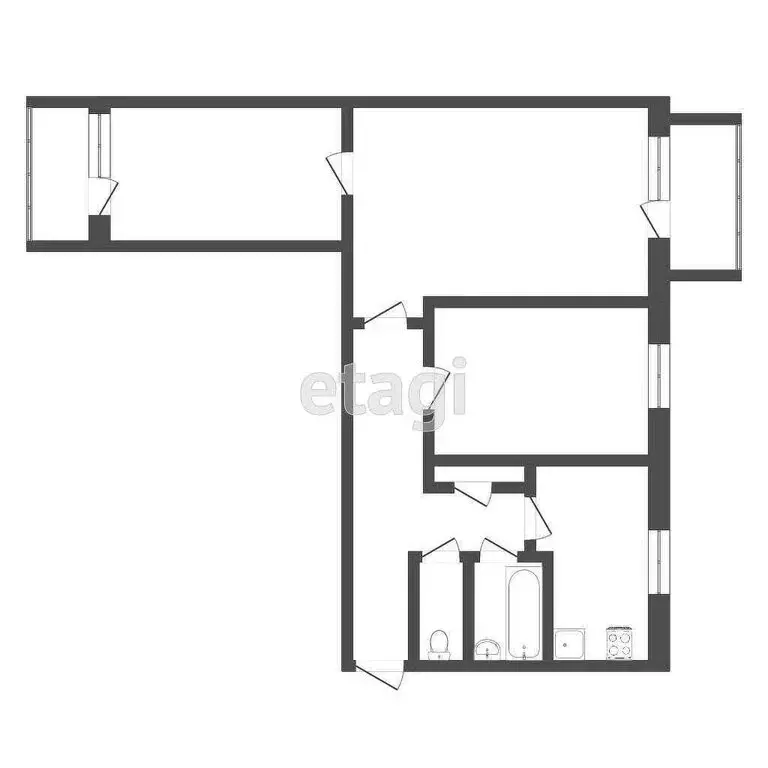 3-комнатная квартира: Тюмень, улица Республики, 194 (58 м) - Фото 0