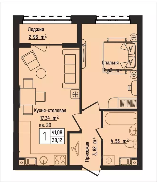 1-к кв. Нижегородская область, Нижний Новгород Литературная ул., 5 ... - Фото 1
