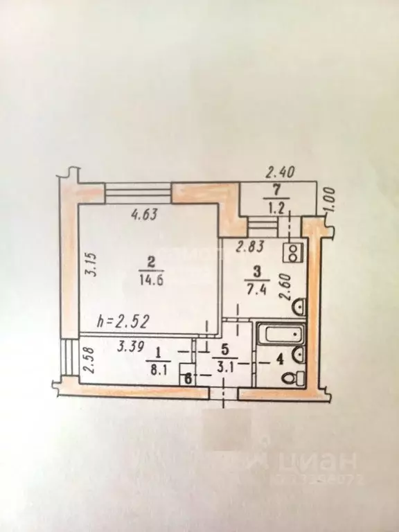 2-к кв. Омская область, Омск ул. Кирова, 6 (40.0 м) - Фото 1