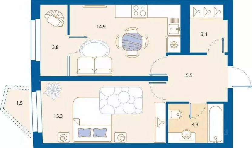 1-к кв. Пензенская область, Пенза Арбеково жилрайон, Дальнее Арбеково ... - Фото 1