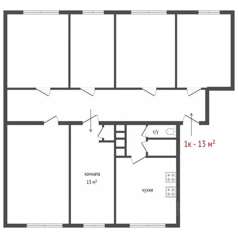 Комната Свердловская область, Екатеринбург ул. Московская, 46 (12.8 м) - Фото 2