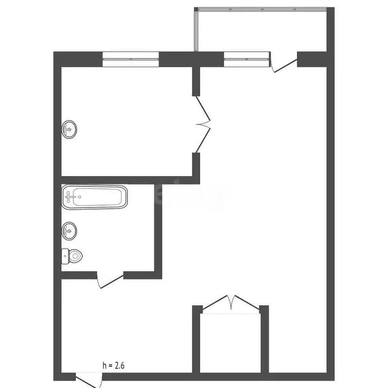 Квартира-студия: Бийск, улица Феликса Дзержинского, 4 (31.9 м) - Фото 1