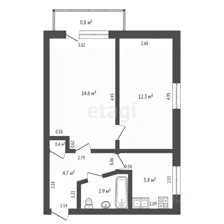 2-к кв. Забайкальский край, Чита ул. Карла Маркса, 29А (40.7 м) - Фото 2