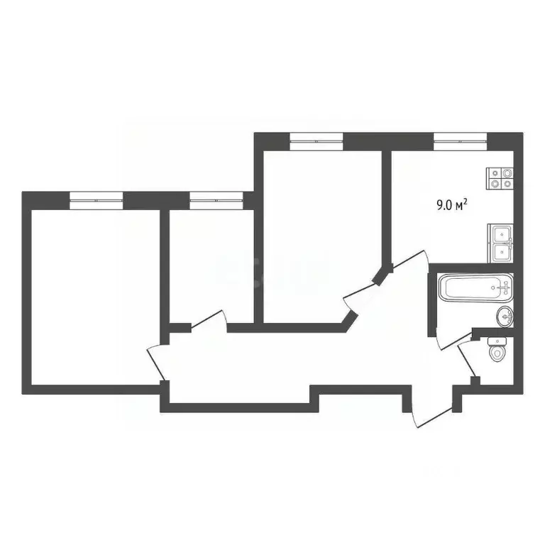 3-к кв. Ростовская область, Ростов-на-Дону Футбольная ул., 25 (58.0 м) - Фото 1