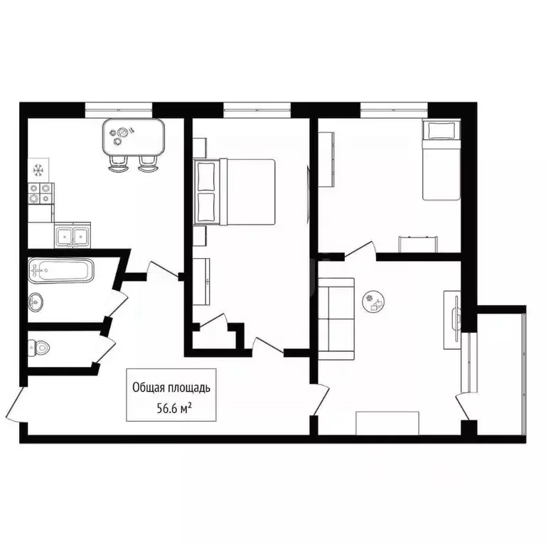 3-к кв. Алтай, Горно-Алтайск ул. Ленина (56.6 м) - Фото 2
