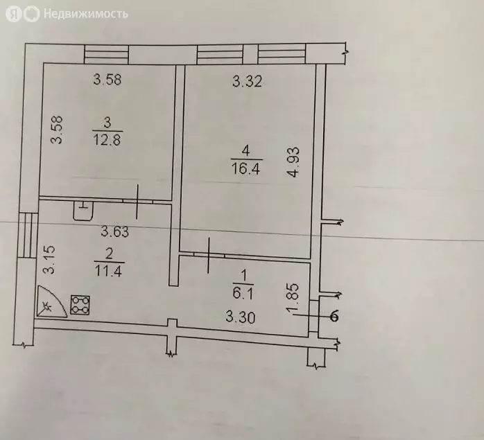 2-комнатная квартира: деревня Григорово, Луговая улица, 6 (46.7 м) - Фото 0