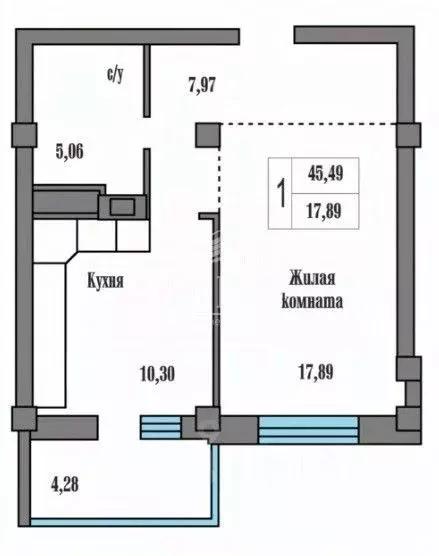 2-к кв. Калужская область, Калуга Знаменская ул., 7А (45.49 м) - Фото 2