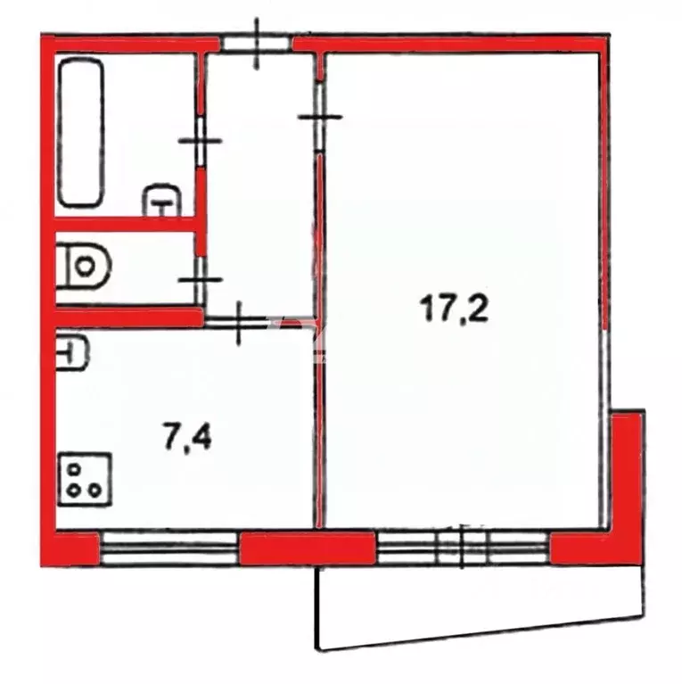 1-к кв. Челябинская область, Челябинск ул. Хохрякова, 30 (33.0 м) - Фото 2