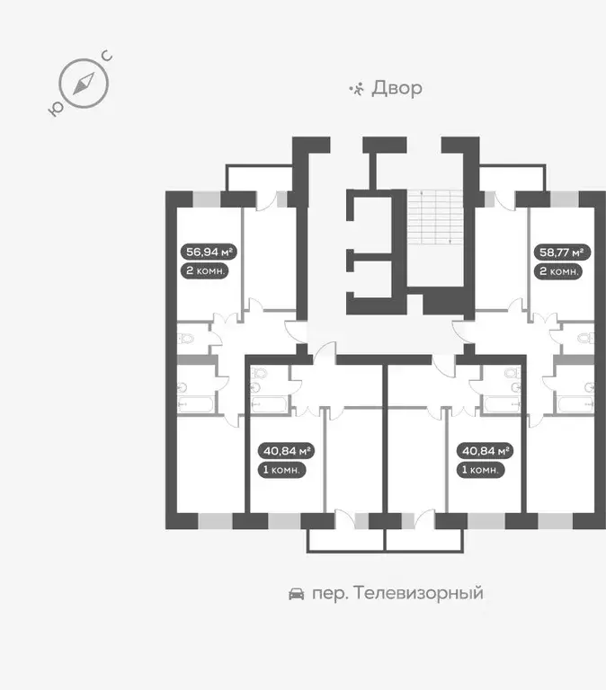 1-к кв. красноярский край, красноярск телевизорный пер. (40.84 м) - Фото 1