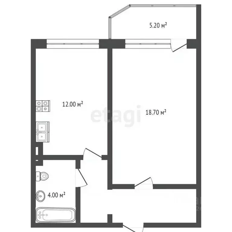 1-к кв. ханты-мансийский ао, сургут университетская ул, 41 (43.8 м) - Фото 1