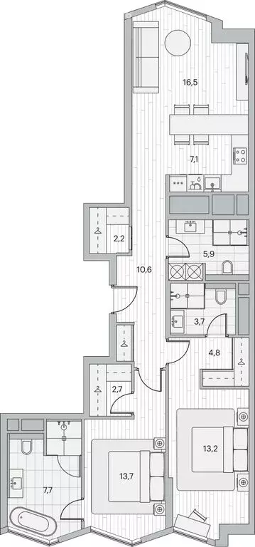 3-комнатная квартира: Москва, Береговой проезд, 2к1 (91 м) - Фото 1