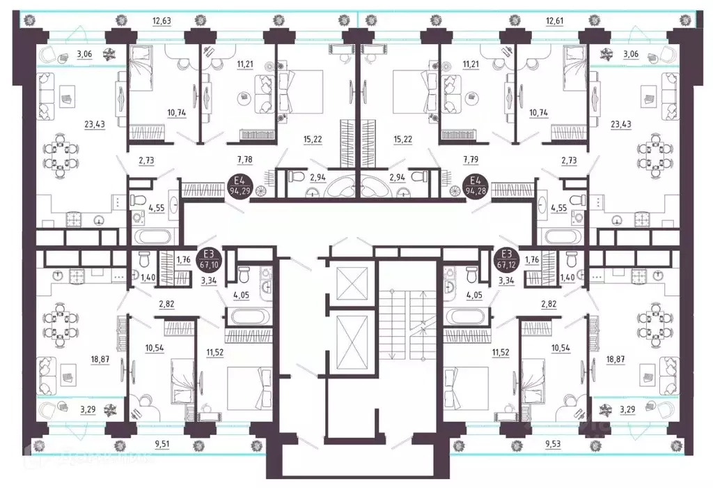 3-к кв. Рязанская область, Рязань Московское ш. (94.28 м) - Фото 2