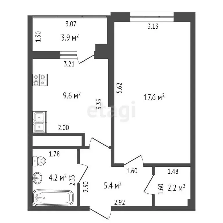 1-комнатная квартира: Анапа, улица Шевченко, 288к1 (43.9 м) - Фото 1