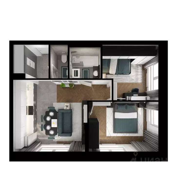 2-к кв. Приморский край, Владивосток ул. Борисенко, 48к2 (48.6 м) - Фото 2