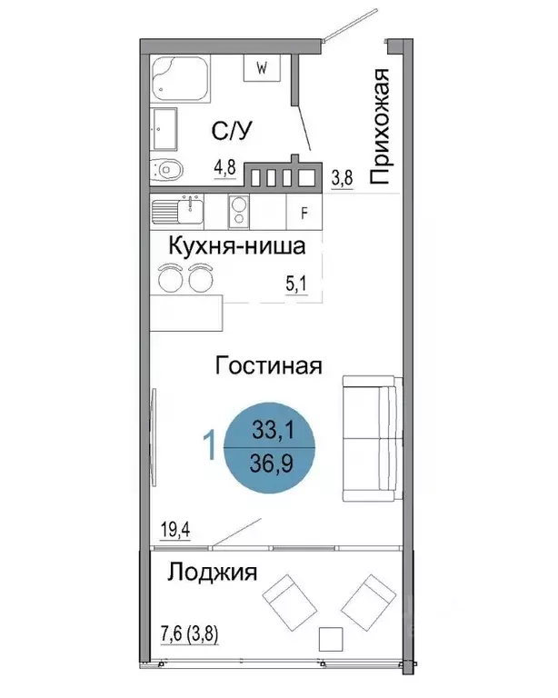 1-к кв. Крым, Керчь Белый город жилой комплекс (36.9 м) - Фото 0