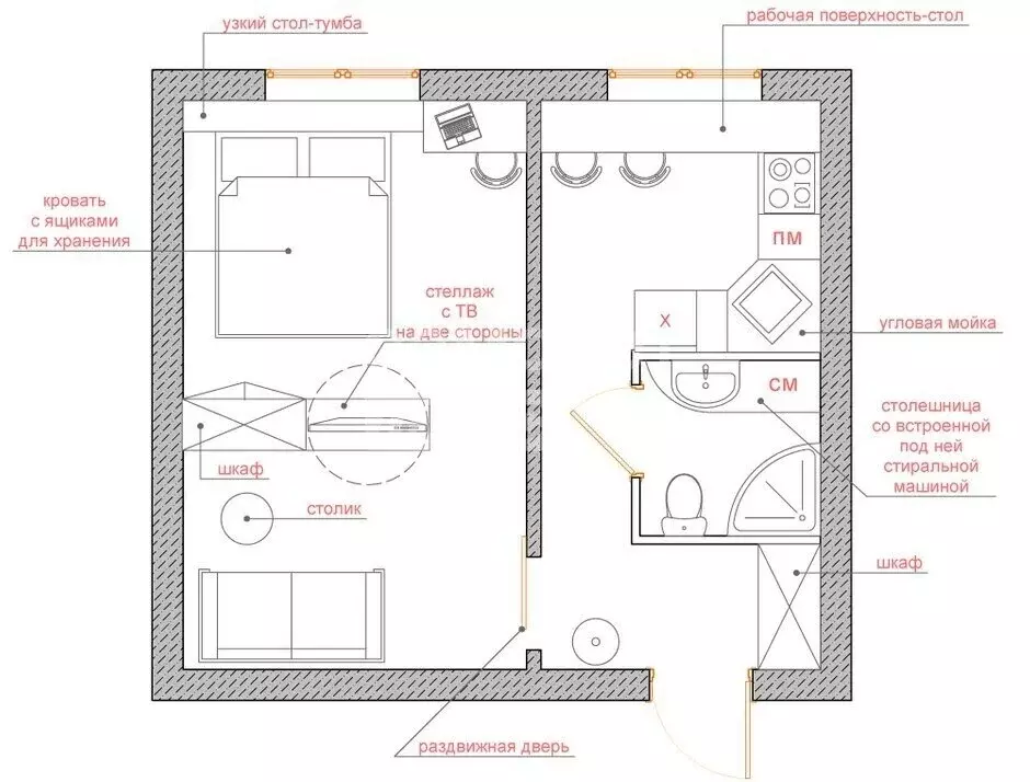 1-комнатная квартира: Московский, улица Лаптева, 7 (45 м) - Фото 1