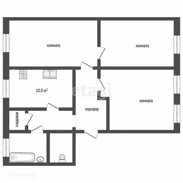 3-к кв. Ярославская область, Ярославль ул. Ползунова, 11А (69.2 м) - Фото 2