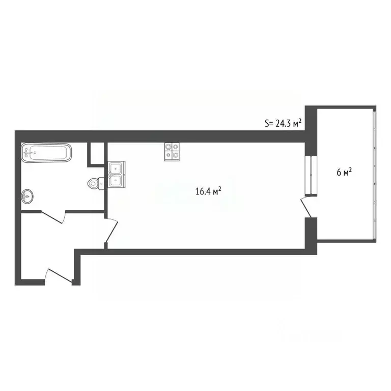 Студия Санкт-Петербург 1-й Предпортовый проезд, 15 (24.3 м) - Фото 2