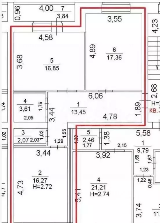 2-к кв. Костромская область, Кострома Чернореченский проезд, 2 (70.0 ... - Фото 1