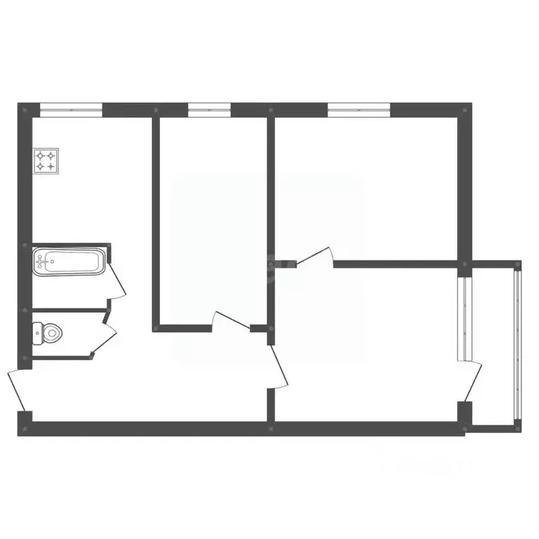 3-к кв. Амурская область, Белогорск ул. Кирова, 265 (51.4 м) - Фото 2