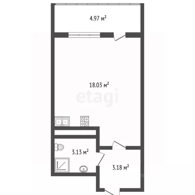 Студия Санкт-Петербург просп. Ветеранов, 210 (23.9 м) - Фото 1