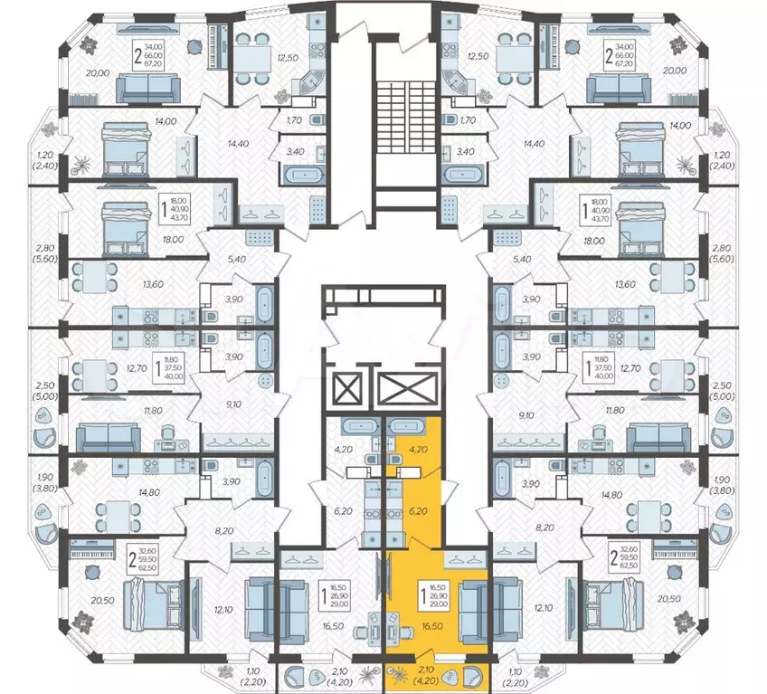 Квартира-студия, 29 м, 13/16 эт. - Фото 1