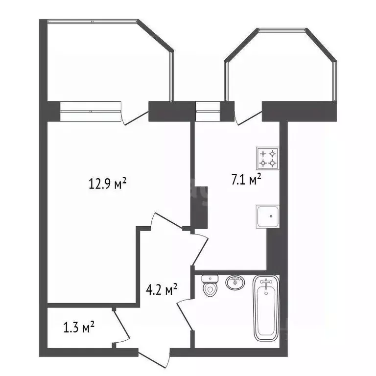 1-к кв. Красноярский край, Красноярск 9 Мая ул., 65 (29.5 м) - Фото 1