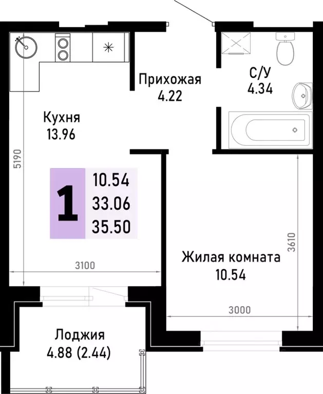 1-к кв. Краснодарский край, Анапа муниципальный округ, Нижняя ... - Фото 0