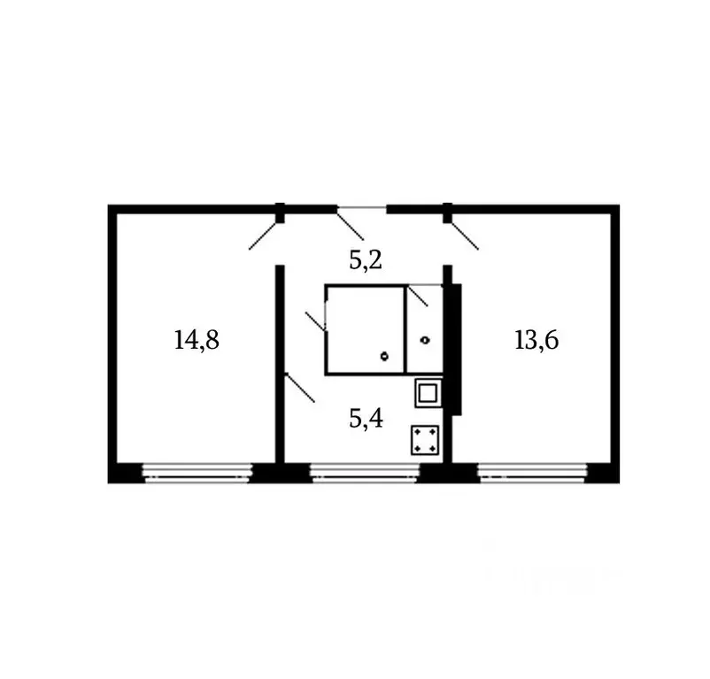 2-к кв. Архангельская область, Мирный ул. Ломоносова, 8 (42.0 м) - Фото 2