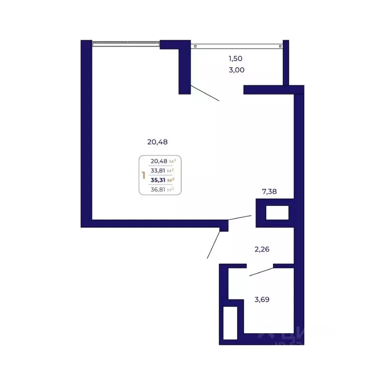 1-к кв. Башкортостан, Уфа Затон-Восточный жилрайон, Паруса жилой ... - Фото 1