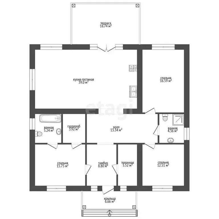 Дом в село Шалушка, Рябиновая улица (133 м) - Фото 1