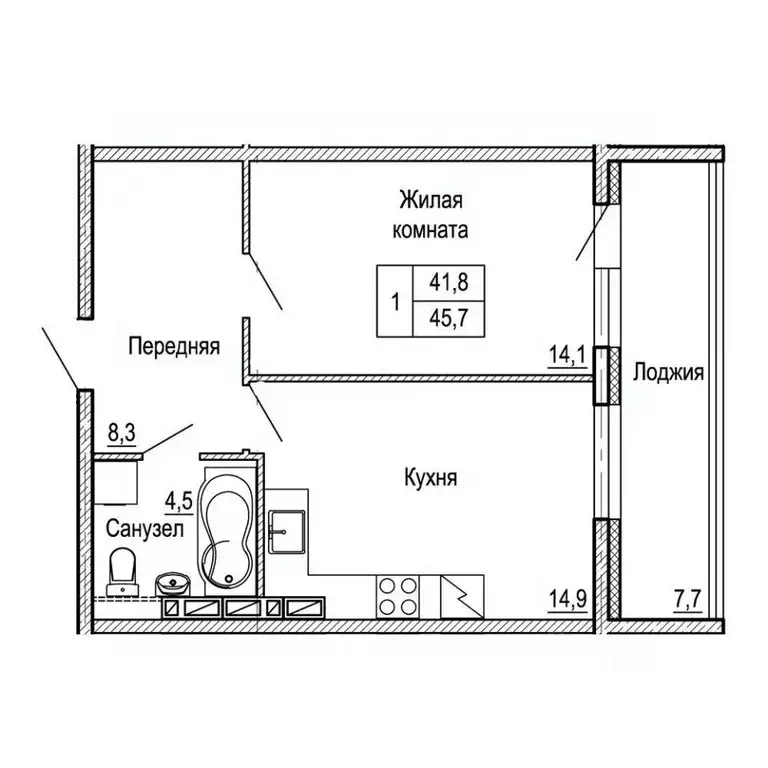 1-к кв. Приморский край, Владивосток На Черняховского жилой квартал,  ... - Фото 0