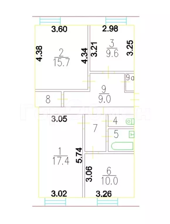 3-комнатная квартира: Москва, Ярославское шоссе, 107А (72.4 м) - Фото 2