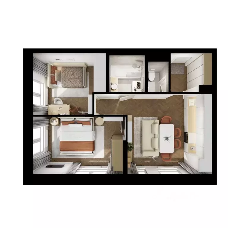 2-к кв. Московская область, Мытищи Яуза Парк жилой комплекс, к12 (47.6 ... - Фото 2