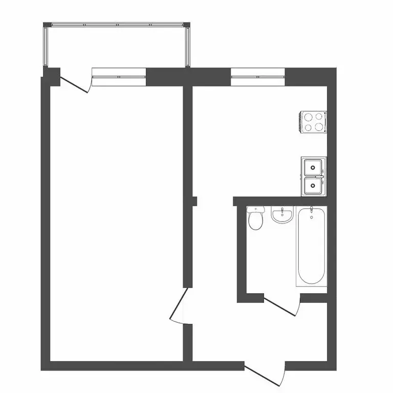 1-комнатная квартира: микрорайон Метелёва, Метелёвская улица, 6 (29.5 ... - Фото 1