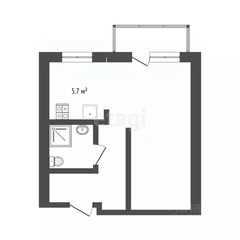 1-к кв. Тюменская область, Тюмень Барнаульская ул., 42 (30.5 м) - Фото 2