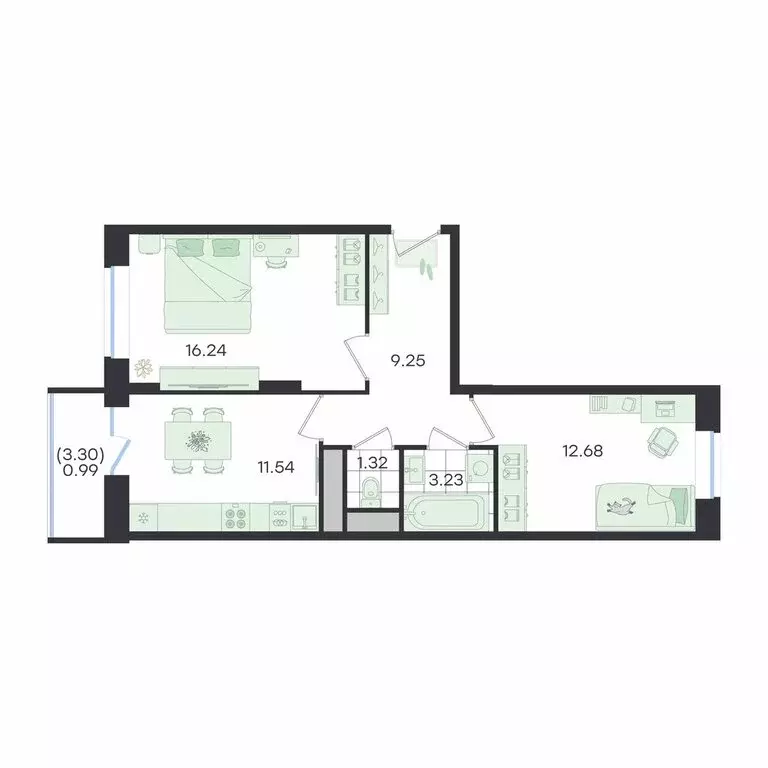 2-комнатная квартира: Московская область, городской округ Подольск, ... - Фото 1