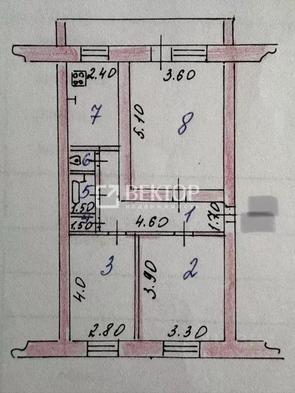 3-к кв. Ивановская область, Приволжск Железнодорожная ул., 19 (64.7 м) - Фото 2