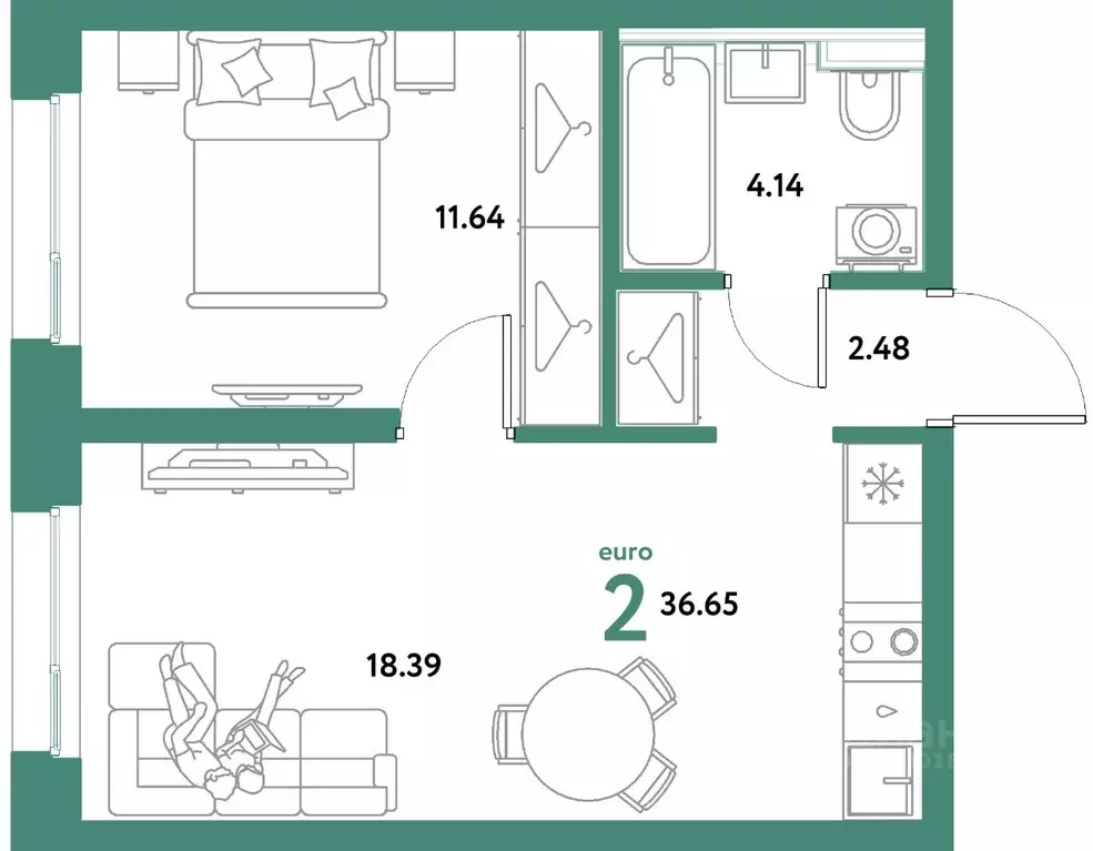2-к кв. Свердловская область, Екатеринбург муниципальное образование, ... - Фото 1