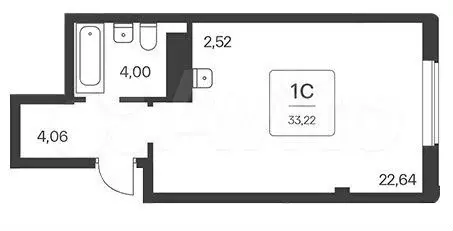 Квартира-студия, 33,2 м, 7/25 эт. - Фото 0